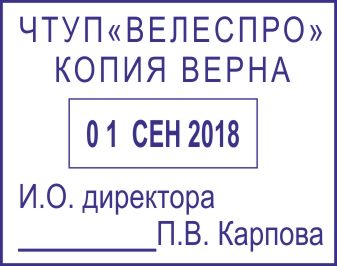 Образец оттиска датера 54 № 930